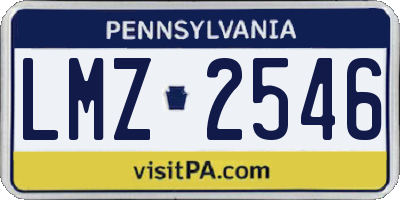 PA license plate LMZ2546