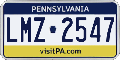 PA license plate LMZ2547