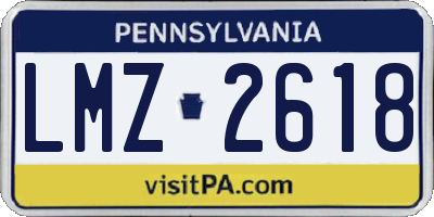 PA license plate LMZ2618