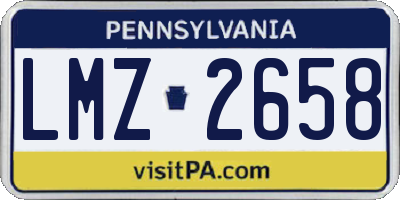 PA license plate LMZ2658
