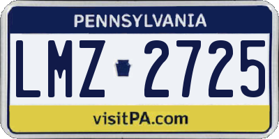 PA license plate LMZ2725