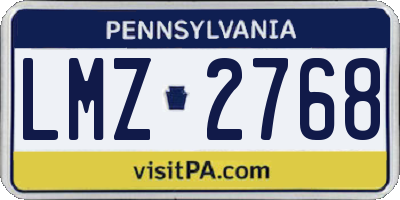 PA license plate LMZ2768