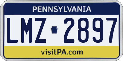 PA license plate LMZ2897