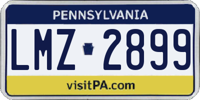 PA license plate LMZ2899
