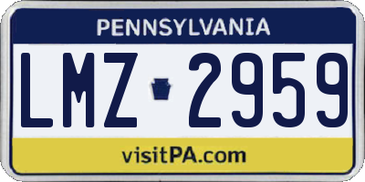 PA license plate LMZ2959