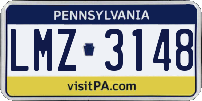 PA license plate LMZ3148