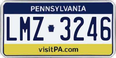 PA license plate LMZ3246