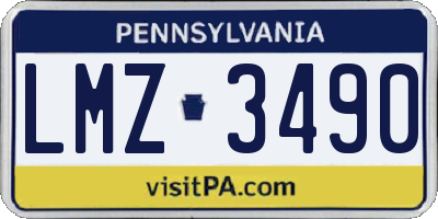PA license plate LMZ3490