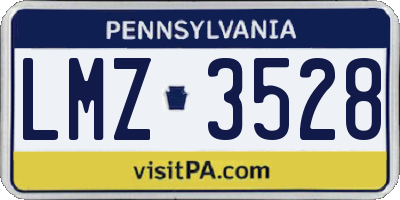 PA license plate LMZ3528
