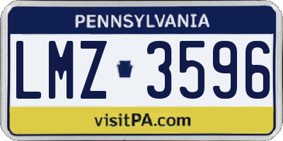 PA license plate LMZ3596