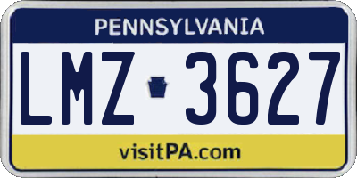 PA license plate LMZ3627