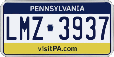 PA license plate LMZ3937