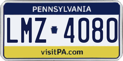 PA license plate LMZ4080