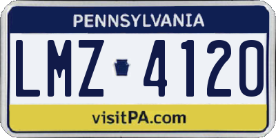 PA license plate LMZ4120