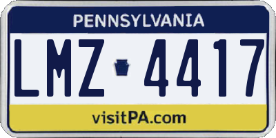 PA license plate LMZ4417