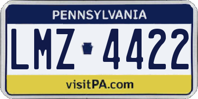 PA license plate LMZ4422