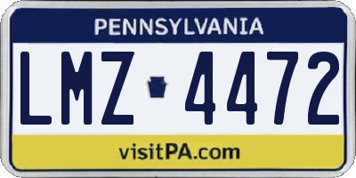 PA license plate LMZ4472