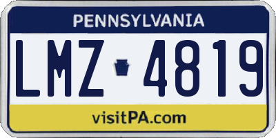 PA license plate LMZ4819