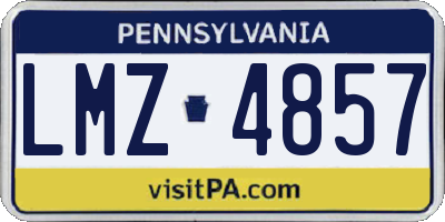 PA license plate LMZ4857