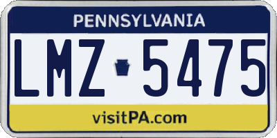 PA license plate LMZ5475