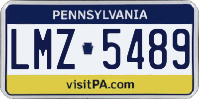 PA license plate LMZ5489