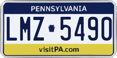 PA license plate LMZ5490
