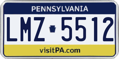 PA license plate LMZ5512