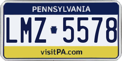 PA license plate LMZ5578