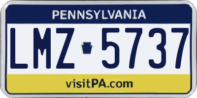PA license plate LMZ5737
