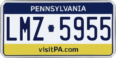 PA license plate LMZ5955