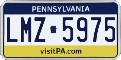 PA license plate LMZ5975