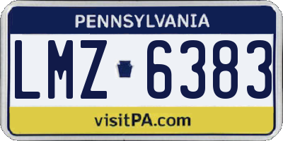 PA license plate LMZ6383