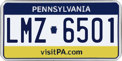 PA license plate LMZ6501
