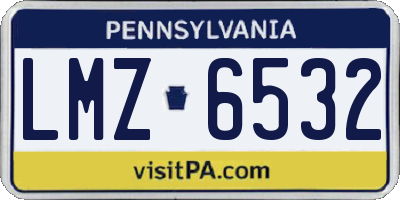 PA license plate LMZ6532