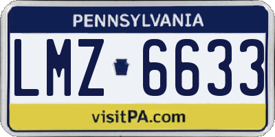 PA license plate LMZ6633