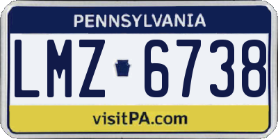 PA license plate LMZ6738