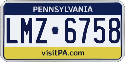PA license plate LMZ6758