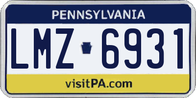 PA license plate LMZ6931