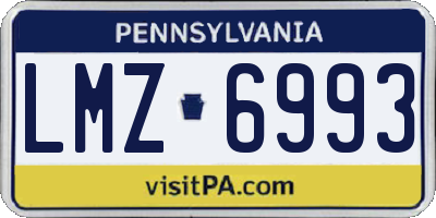 PA license plate LMZ6993