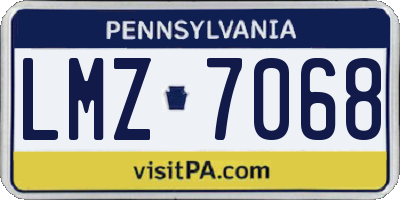 PA license plate LMZ7068