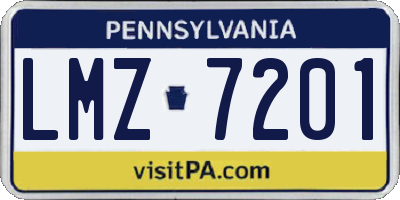 PA license plate LMZ7201