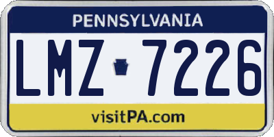 PA license plate LMZ7226