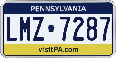 PA license plate LMZ7287