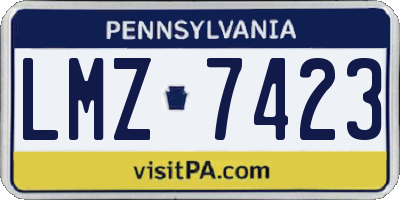 PA license plate LMZ7423