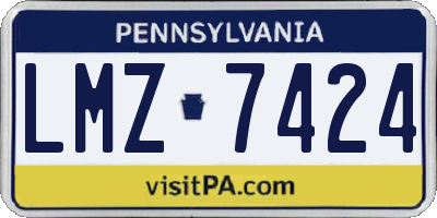 PA license plate LMZ7424