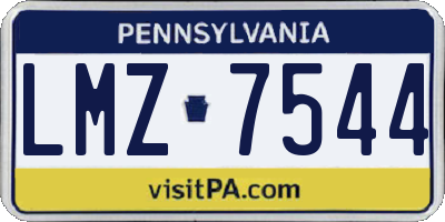 PA license plate LMZ7544
