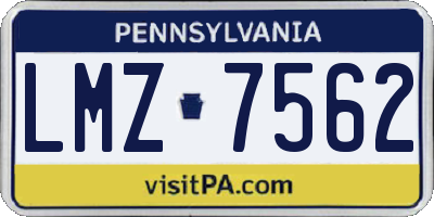 PA license plate LMZ7562