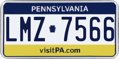 PA license plate LMZ7566