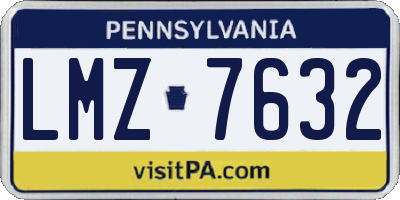 PA license plate LMZ7632