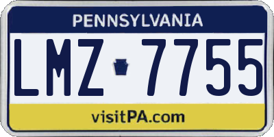 PA license plate LMZ7755